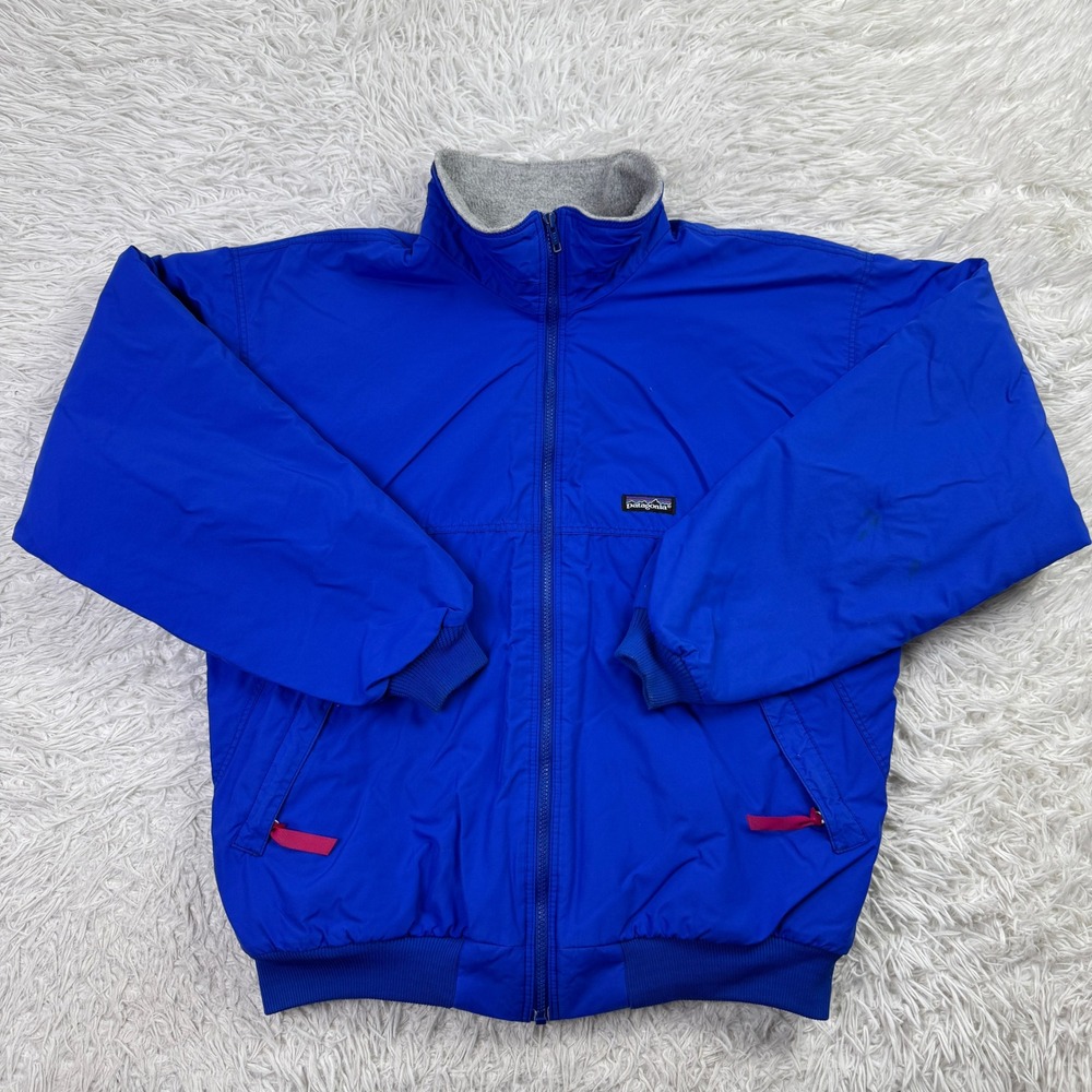 VTG Patagonia Jacket Mens Large Blue Shelled Synchilla Fleece Lined USA Made L